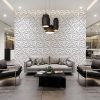 Flower Textured 3D PVC Wall Panels White