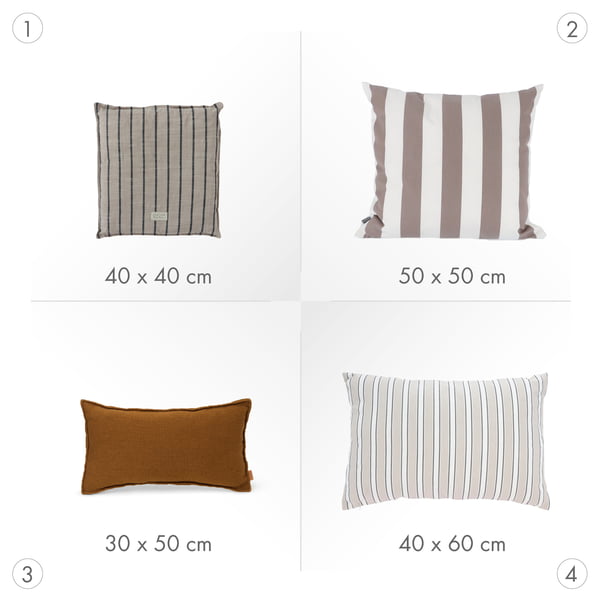PUK Outdoor Kissen Groessen
