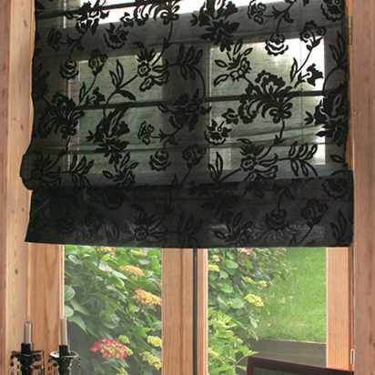 Store Bateau Voile Transparent Motif Arbre - Déco Fenêtre Salon/Chambre, Lumineux, Passants, 120x140cm